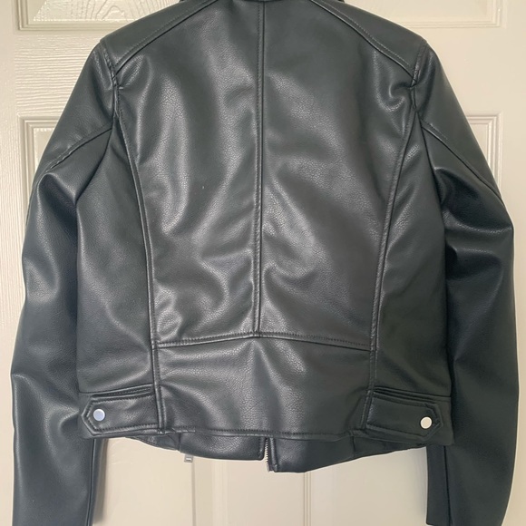 H&M Black Leather Moto Style Jacket - Picture 4 of 4